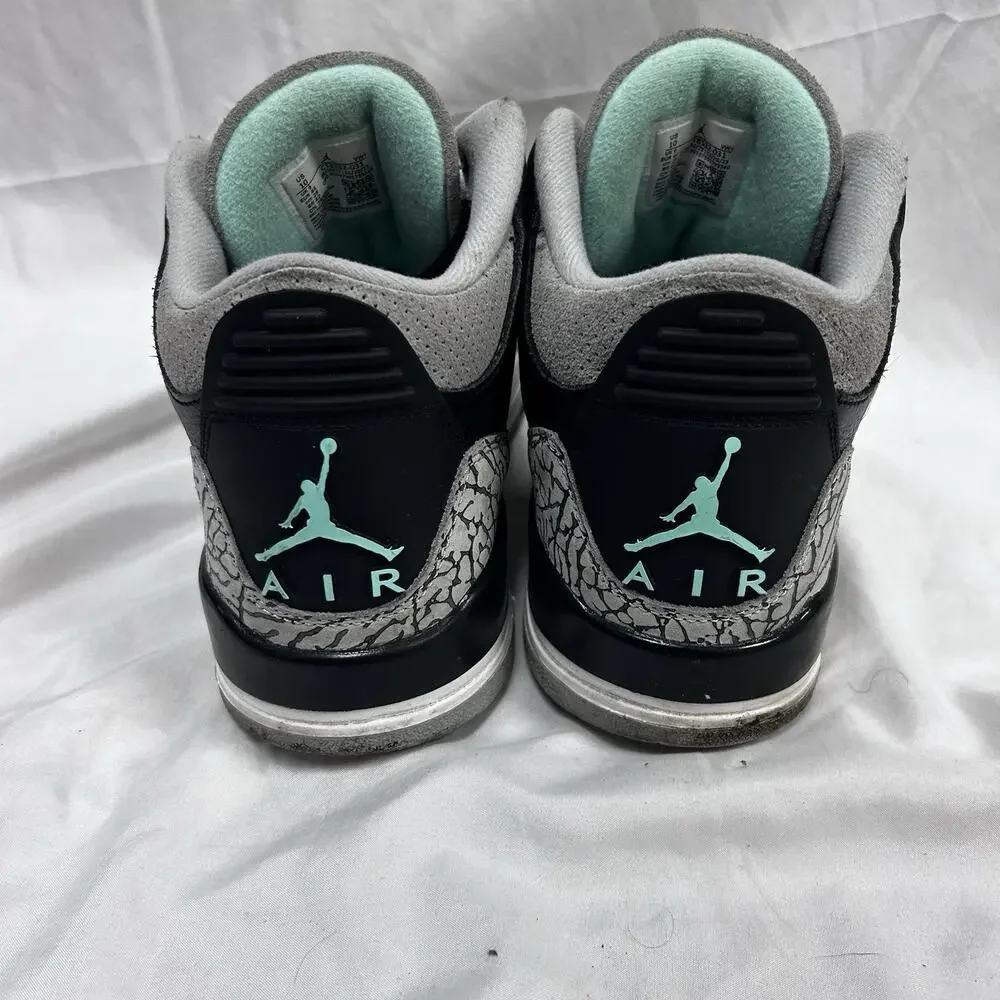 Nike Air Jordan 3 Retro Green Glow Mens Size 10 Black Grey CT8532-031 Used